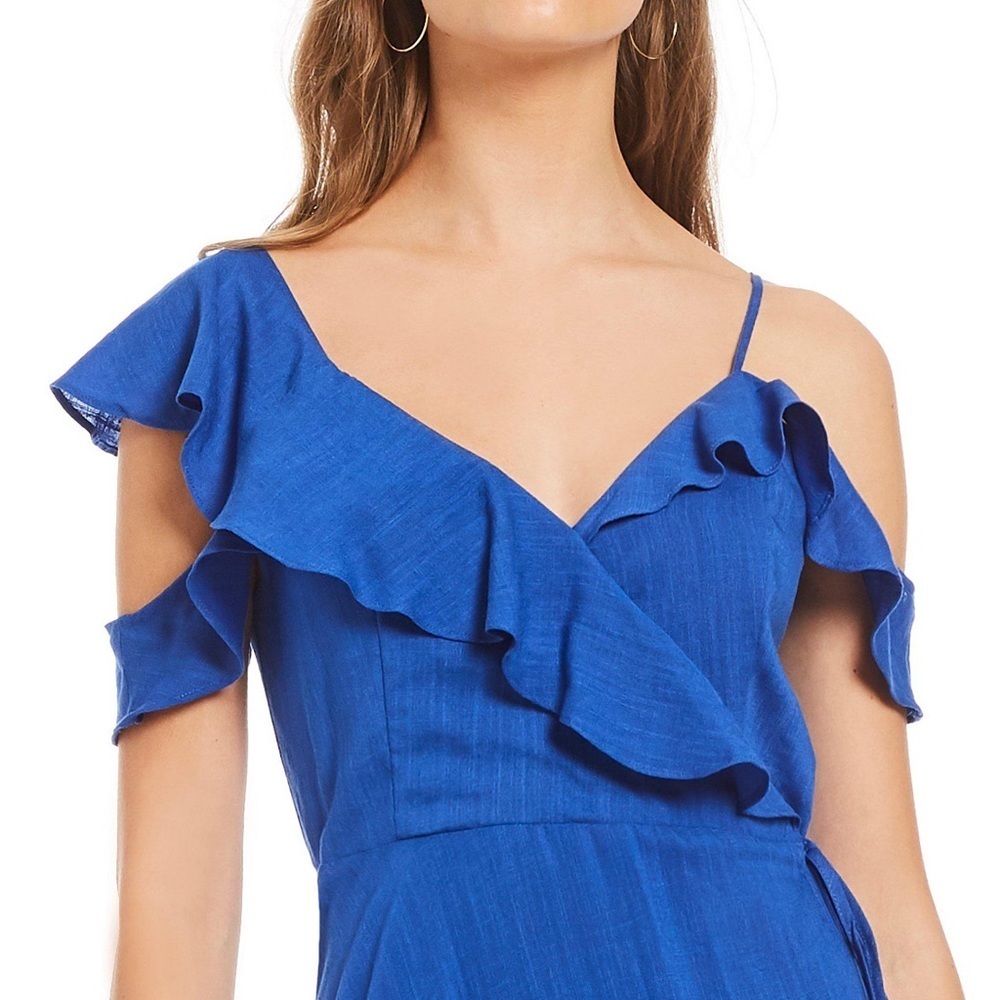 Sugarlips Ruffle Front Wrap Maxi Dress - Picture 3 of 5